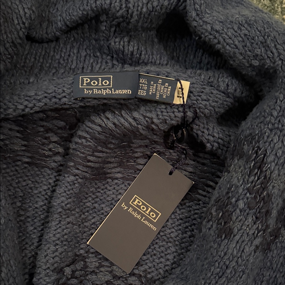 Polo Ralph Lauren Wrap Cardigan in Caroline Multi Blue - Picture 4 of 6